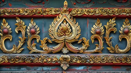 Obraz premium Rhythmic Motifs in Thai Decorative Art