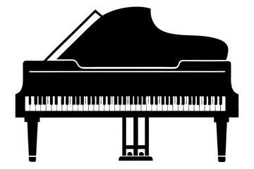 piano silhouette vector illustration