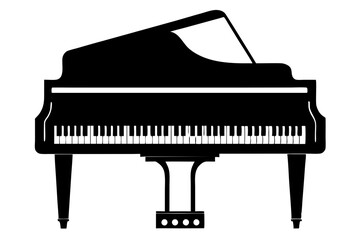 piano silhouette vector illustration