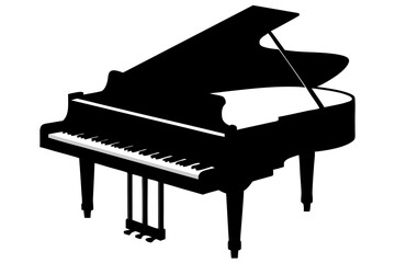 piano silhouette vector illustration