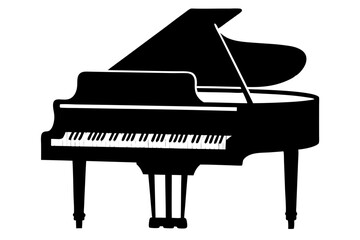 piano silhouette vector illustration