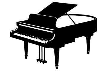 piano silhouette vector illustration