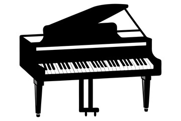 piano silhouette vector illustration