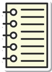 ステッカー教材道具関連の単品アイコン　ノート