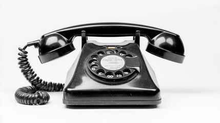 Vintage Black Rotary Dial Telephone on Display
