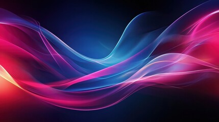 Blue and red gradient abstract background with glowing waves and light effects. Simple lines flow smoothly through the high-resolution, high-contrast vector design, creating a modern and elegant visua