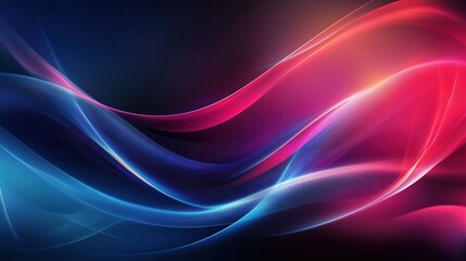 Blue and red gradient abstract background with glowing waves and light effects. Simple lines flow smoothly through the high-resolution, high-contrast vector design, creating a modern and elegant visua