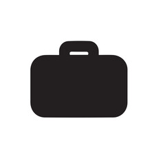 Briefcase icon, vector design on white background. Suitcase, portfolio symbol, logo illustration. 