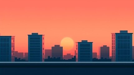 Room with a View: Modern cityscape seen through a window, showcasing large, intricate buildings. Captures the beauty of urban architecture during the day and at night. High resolution Illustration,