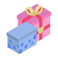 customary wedding presents from guests during the shaadi reception isometric concept vector icon design, Muslim marriage Symbol, Islamic wedding customs Sign, Indian subcontinent matrimony stock 