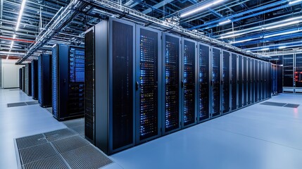 Server Room Interior: A Technological Landscape