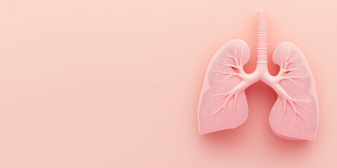 3d render of human lungs on pink background for world tuberculosis day