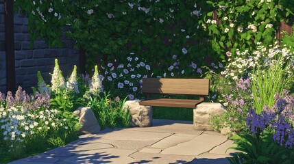 Cozy Corner in a Tranquil Backyard Garden