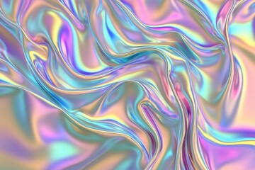 Obraz premium Iridescent neon background with soft pastel colors blending into a holographic effect