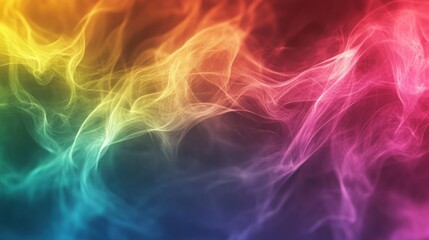 Obraz premium Abstract background with colorful smoke-like shapes on dark background.
