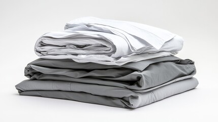 Neatly Folded Stack of Bed Sheets
