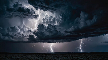 lightning dark cloud effect, thunder light in night