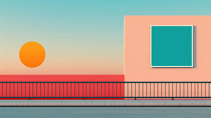 Large outdoor banner mockup on a building or fence, perfect for high-impact advertising, featuring a striking layout that grabs attention and boosts visibility. High resolution Illustration, in the