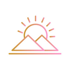 Sunrise Over Mountains Vector Icon