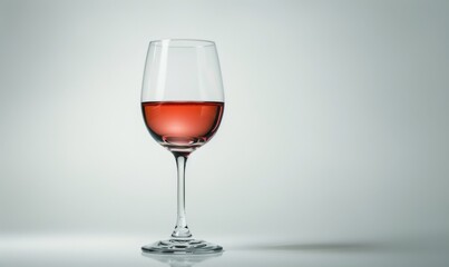 Elegant wine glass, white background, 4K hyperrealistic photo