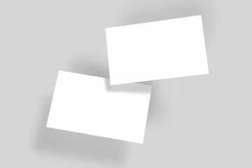 Fototapeta premium Minimalist Blank Business Card Mockup on Gray Background