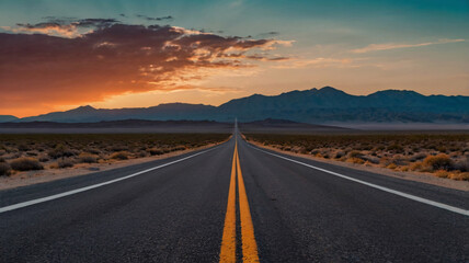 Naklejka premium straight road