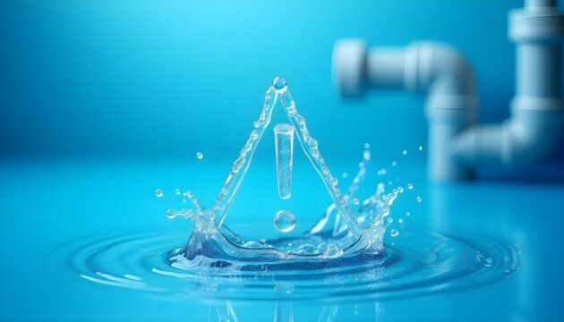 Water splash near pipe symbolizes plumbing emergencies and urgent repairs.