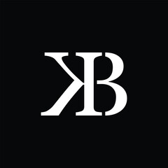 BK letter logo concept isolated on white background. KB Logo