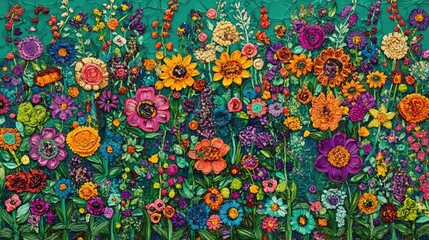 Vibrant Flower Garden Bursting with Color