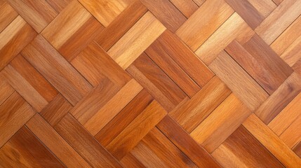 A wooden floor with a checkered pattern. The wood grain is visible in the pattern, giving the floor a warm and natural feel. The checkered pattern adds a sense of order and structure to the room