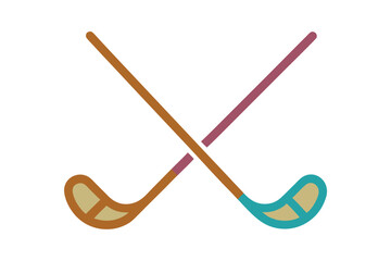 Hockey stick and puck Vector illustration