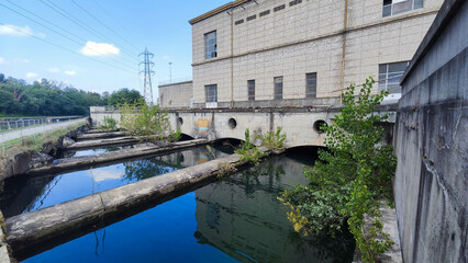 Fototapeta premium The hydroelectric power station of Turbigo in Italy