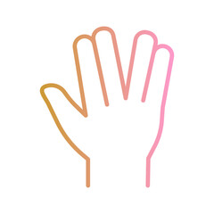 Obraz premium Vulcan Salute Vector Icon