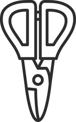 線画教材道具関連の単品アイコン　ハサミ