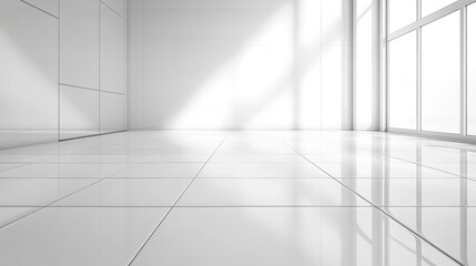 Obraz premium Fresh Glossy White Ceramic Floor Tiles