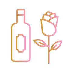 Wine and Roses Vector Icon