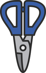 カラー教材道具関連の単品アイコン　ハサミ