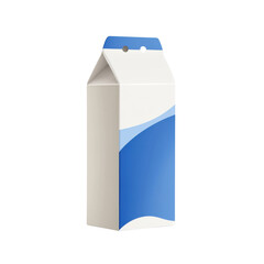 Blue and white milk carton on a clean white background.