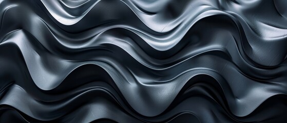 Obraz premium Elegant Flowing Black Waves in Soft Texture