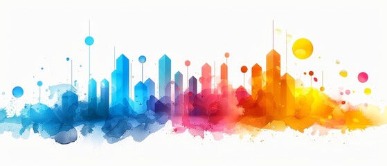 Colorful Abstract City Skyline Illustration