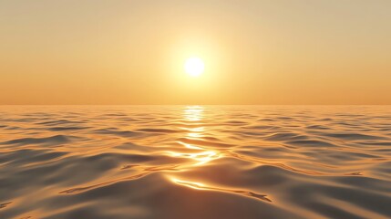 Obraz premium Golden sunset over calm ocean waves
