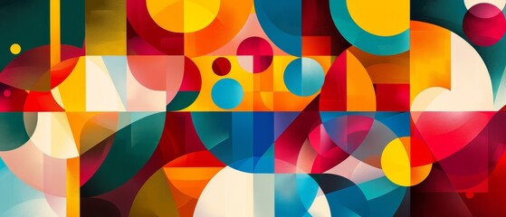 Obraz premium Colorful Abstract Geometric Shapes for Modern Art