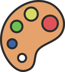 カラー教材道具関連の単品アイコン　パレット