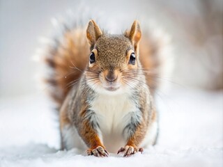 Fototapeta premium Isolated Squirrel in Tilt-Shift Photography for Nature Lovers