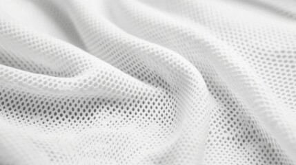 A white fabric with a pattern of holes. The holes are evenly spaced and the fabric is smooth