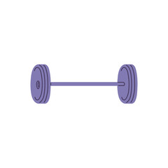 Vector illustration with the image of a barbell, Sports equipment for strength exercises.