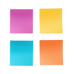 Fototapeta premium Sticky notes isolated on white, transparent. Blank postit paper sticker set