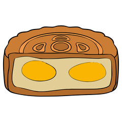 moon cake illustration hand drawn isolated vector