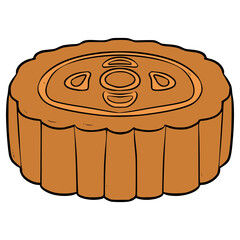 moon cake illustration hand drawn isolated vector