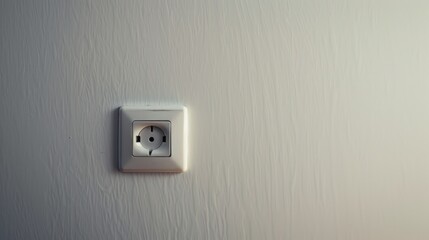 A Single White Electrical Outlet on a Textured White Wall